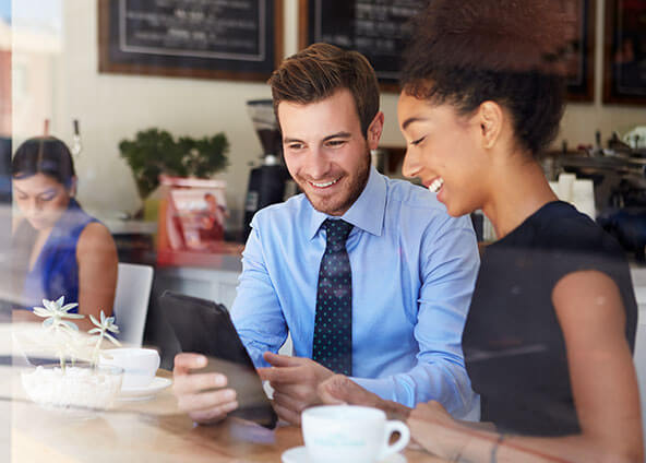 Business professionals collaborating
